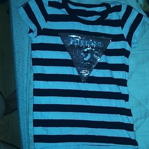 black and white stripped top